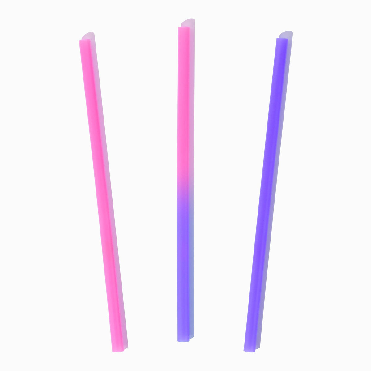 Color changing paper straws, pink to purple