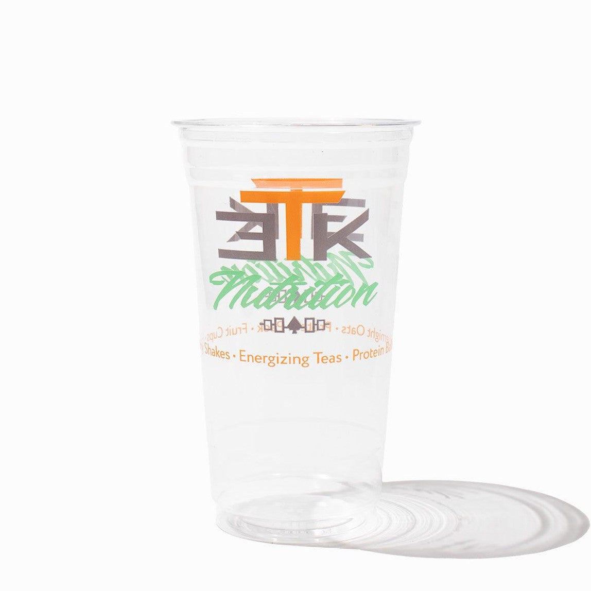 Close-up of 1 Quart clear pet ice cream cups stacked and ready to serve