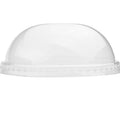 Close-up of 5 oz clear cup lids stacked and ready to serve