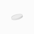 Close-up of 5 oz white paper cup lids stacked and ready to serve