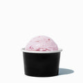 Close-up of 4 oz black paper ice cream cups stacked and ready to serve