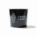Close-up of 16 oz ice cream cups stacked and ready to serve