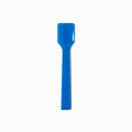 Close-up of blue tasting spoons stacked and ready to serve