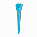 Close-up of blue tasting spoons stacked and ready to serve